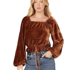 Rock & Roll Denim Velvet Cinch Front Top
XL Milkmaid Fairy Western Rodeo Rust
